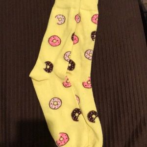 Yellow donut sock pair